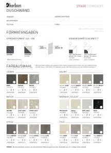 Kerbon Measurement sheet Shower wall